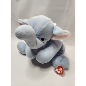 TY Squirt 3013 Pillow Pal Plush Blue Elephant Squirt 1996